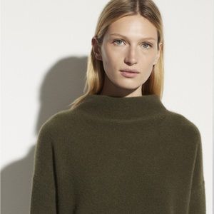 NWT Vince Boiled Cashmere Funnel Neck Sweater Small